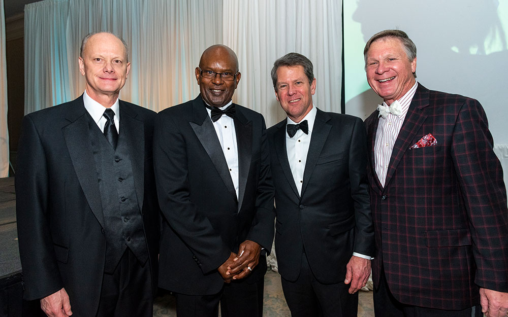 Chancellor Steve Wrigley, Captain Donnie Cochran, Governor Brian Kemp and Judge John Ellington.