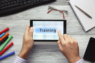 tablet device with the word training