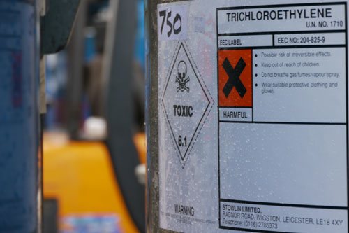 Old Trichloroethlene Label