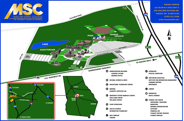 Macon State College Campus Map