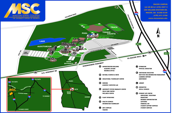 Macon State College campus map