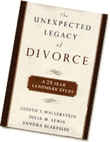 Cover of book, "The Unexpected legacy of Divorce -- a 25 year landmark study" by Judith S. Wallerstein, Julia M. Lewis and Sandra Blakeslee