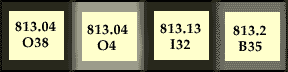 First book, 813.04 O38. Second book, 813.04 O4. Third book, 813.13 I32. Fourth book, 813.2 B35.