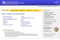 resized screen capture of the GALILEO homepage