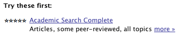 Academic Search Complete database listing