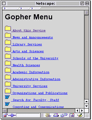Gopher menu