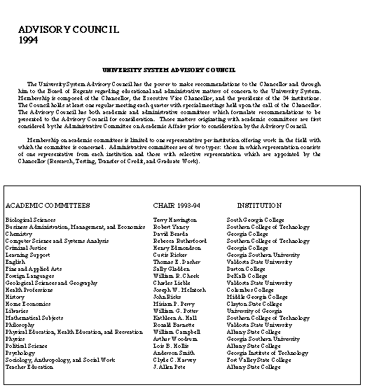 Advisory Council
