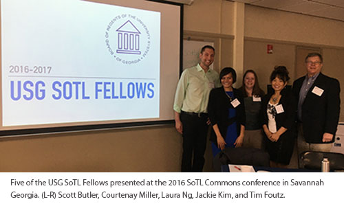 Five USG SoTL Fellows present at the 2016 SoTL Commons conference in Savannah, Georgia.